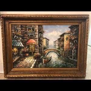 Painting, hand made, with frame and vintage